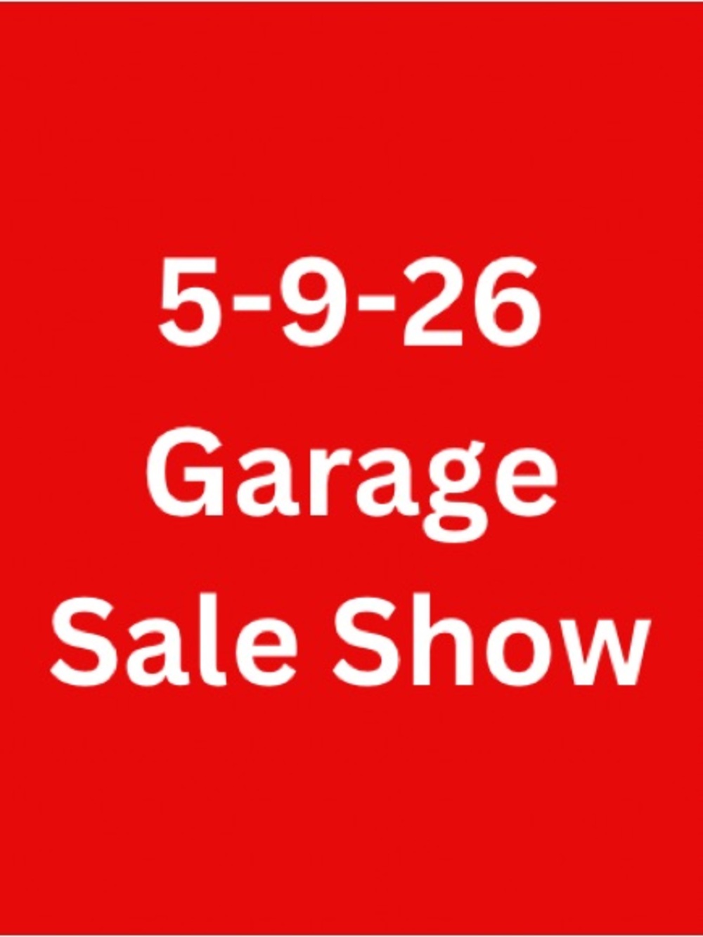 5-9-26 Live Garage Sale Show. Thank you for your purchase!!